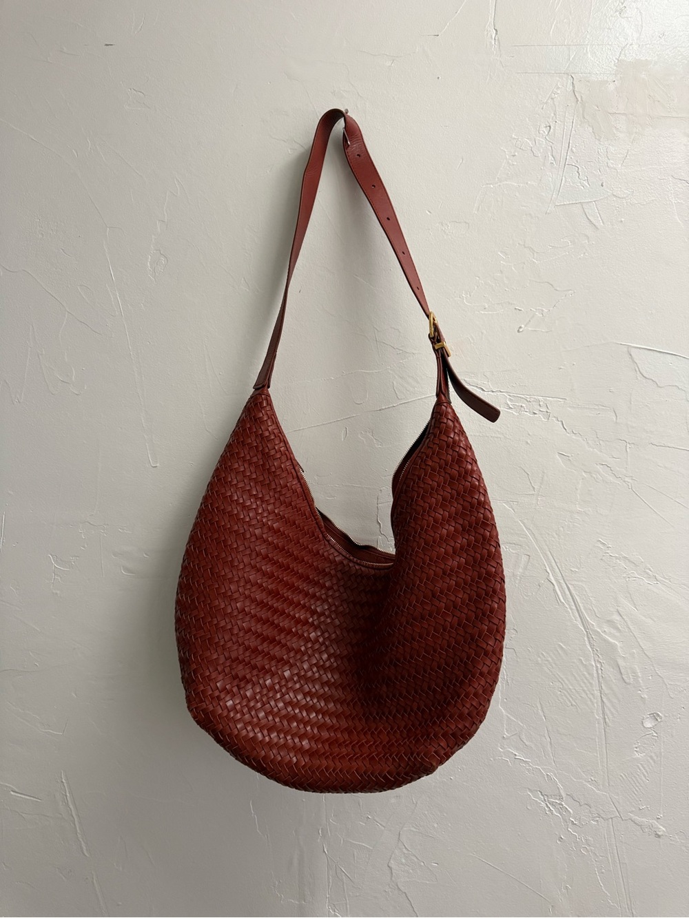 Madewell Woven Hobo Bag in Burnt Orange